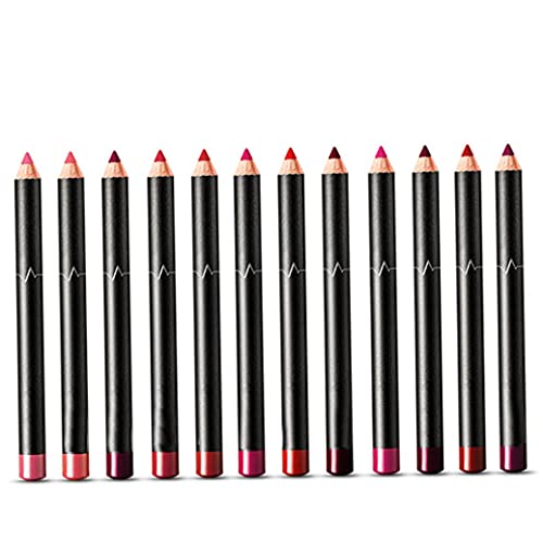 Lippensteine ​​Set 12 Farben wasserdicht lang anhaltende Lippenstiftstift für Frauen 12pcs Farbe 01-12 von Suxdlan