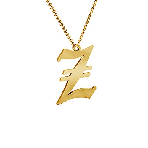 Halskette mit Buchstaben-Anhänger aus Edelstahl 18 Karat vergoldet für Damen, Metall Halskette mit Buchstaben-Anhänger aus Edelstahl 18 Karat vergoldet für Damen, Metall von Suxerlry