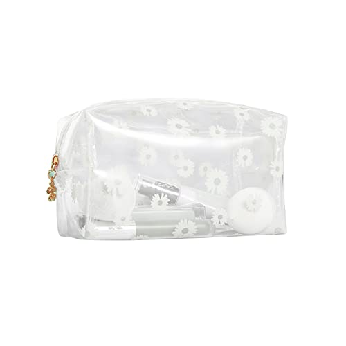 Make up Tasche Klare, transparente Gänseblümchen Blumen Kosmetiktaschen mit Reißverschluss Reise Waschtaschen Kulturbeutel Organizer Reisezubehör Klares Federmäppchen für Frauen Mädchen Jungen (Weiß) Make up Tasche Klare, transparente Gänseblümchen Blumen Kosmetiktaschen mit Reißverschluss Reise Waschtaschen Kulturbeutel Organizer Reisezubehör Klares Federmäppchen für Frauen Mädchen Jungen (Weiß) von Suxgumoe