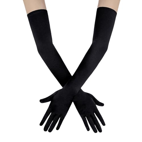 Suxgumoe Handschuhe Lang, 54cm Glänzende Damen Handschuhe, Elastische Spandex Glänzend Lang Opernhandschuhe von Suxgumoe