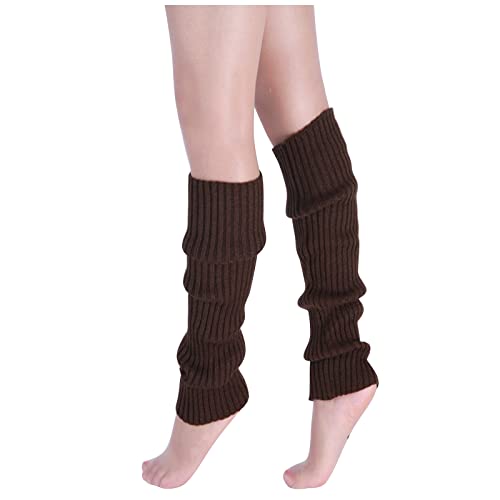 Suxgumoe Stulpen Damen Lange Winter Beinwärmer, Winter Stricken Legwarmers Mädchen Stiefel Boot Abdeckung Alpaka Socken für Herbst und Winter (Kaffee) von Suxgumoe