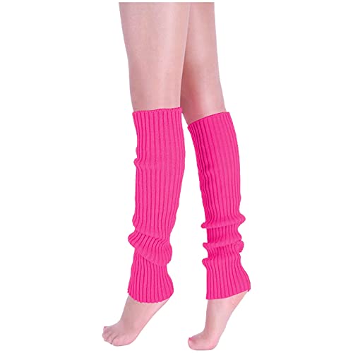 Suxgumoe Stulpen Damen Lange Winter Beinwärmer, Winter Stricken Legwarmers Mädchen Stiefel Boot Abdeckung Alpaka Socken für Herbst und Winter (Rosa) von Suxgumoe