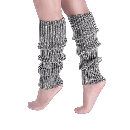 Suxgumoe Stulpen Damen Lange Winter Beinwärmer, Winter Stricken Legwarmers Mädchen Stiefel Boot Abdeckung Alpaka Socken für Herbst und Winter (grau) von Suxgumoe