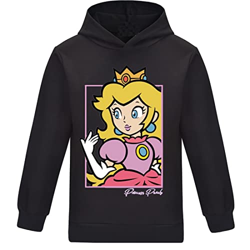 Die Super Bros Film Hoodie Mädchen Nette Prinzessin Pfirsich Pullover Kapuze Kinder Cartoon Print Sweatshirt Sweater für Kind 3-13 Jahre von Suyaluoi