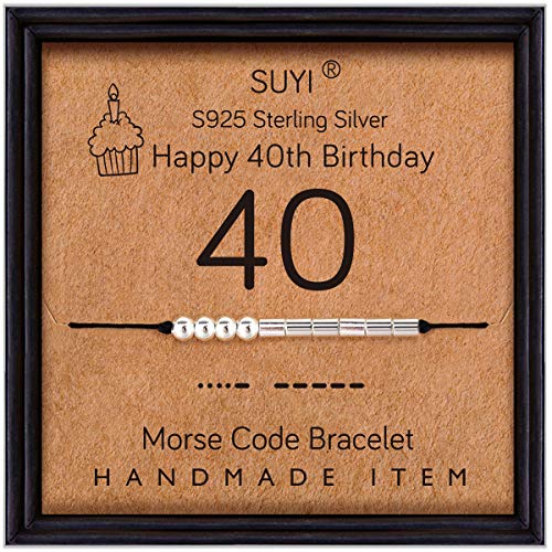 Suyi 40. Geburtstagsgeschenke für Mutter Morsecode Armband Sterling Silber Armband Geburtstag Schmuck 40 Suyi 40. Geburtstagsgeschenke für Mutter Morsecode Armband Sterling Silber Armband Geburtstag Schmuck 40 von Suyi