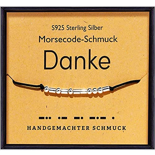 Suyi Danke Geschenke Für Frauen Her Morsecode-Armband 925 Sterling Silber Perlen Für Mutter Großmutter Mitarbeiter Beste Freundin Danke Suyi Danke Geschenke Für Frauen Her Morsecode-Armband 925 Sterling Silber Perlen Für Mutter Großmutter Mitarbeiter Beste Freundin Danke von Suyi