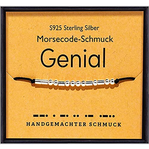 Suyi Inspirierendes Morsecode-Armband Für Frauen Mädchen 925 Sterling Silber Perlen Armbänder Für Freund Tochter Freundin Frau Mitarbeiterin Genial von Suyi