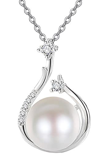 Suyi Perlenkette Sterling Silber Einzelne Perlenketten für Frauen Pearl3 von Suyi