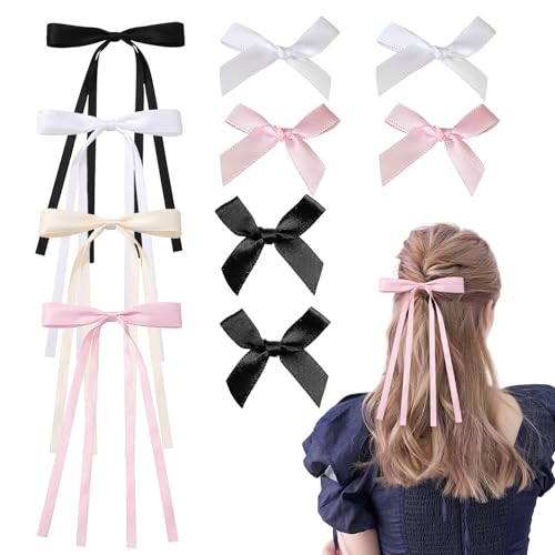 10 Stück Haarschleife Schleife Haare Haarschleife Damen Haarschleifen Mädchen Haarschleifen Mini-Haarspangen Bow Double Ribbon Duckbill Clip Haarschmuck Geeignet für Frauen Mädchen und Kinder von Suynauetev