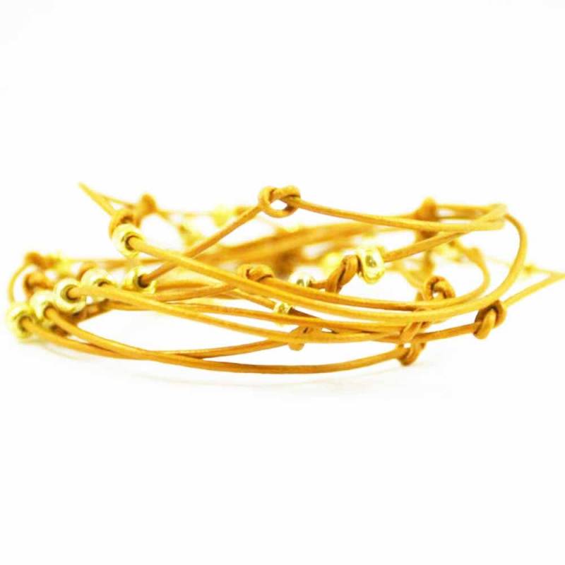 Perlen Leder Wrap Armband Senf Und Goldschmuck "Cameron" Sundance Perlen Leder Wrap Armband Senf Und Goldschmuck "Cameron" Sundance von SuzAndRoo