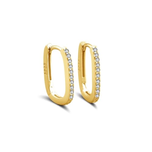 Suzan Gold® Vergoldete 925 Silber Huggie-Creolen für Damen | Zarte, goldfarbene Ohrringe mit Zirkonia – elegant, nickelfrei & wasserfest | Stilvoller Schmuck & Freundin Geschenk von Suzan Gold