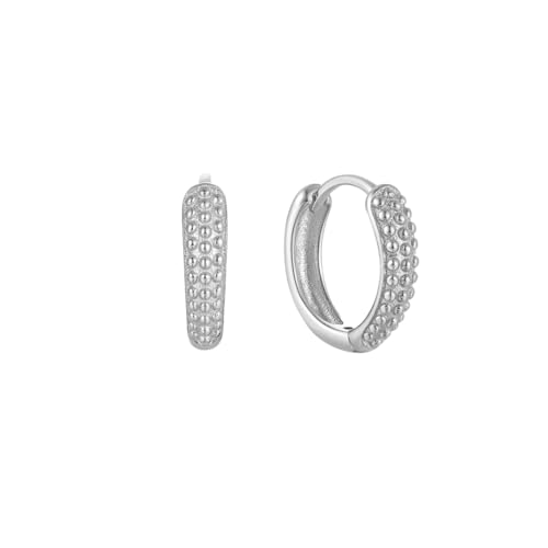 Suzan Gold® Creolen Ohrringe Silber 925 für Damen mit gehämmerter Oberfläche | Glänzender, moderner Silberschmuck Goldgrain aus echtem Silber | Hautfreundlich und elegant | Geschenk für Frauen von Suzan Gold