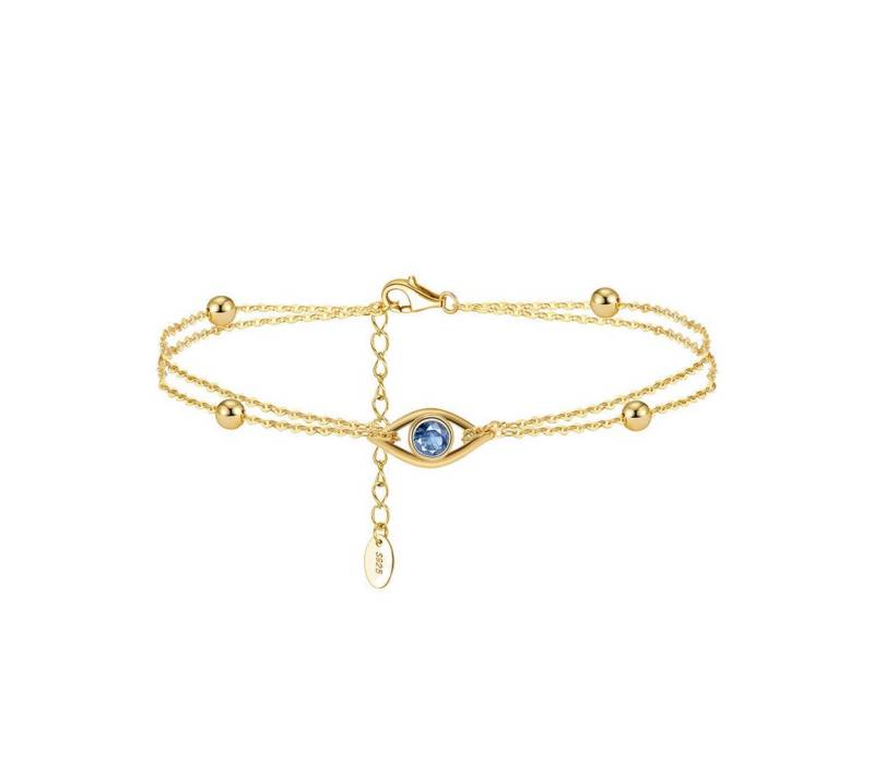 Suzan Gold Silberarmband BlueAura – Armband aus 925 Silber mit Evil Eye & Kugeldetails von Suzan Gold