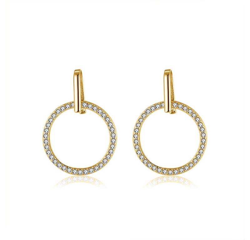 Suzan Gold Paar Ohrhänger Circlée – Kreisförmige Ohrringe aus 925er Silber mit Zirkonia von Suzan Gold