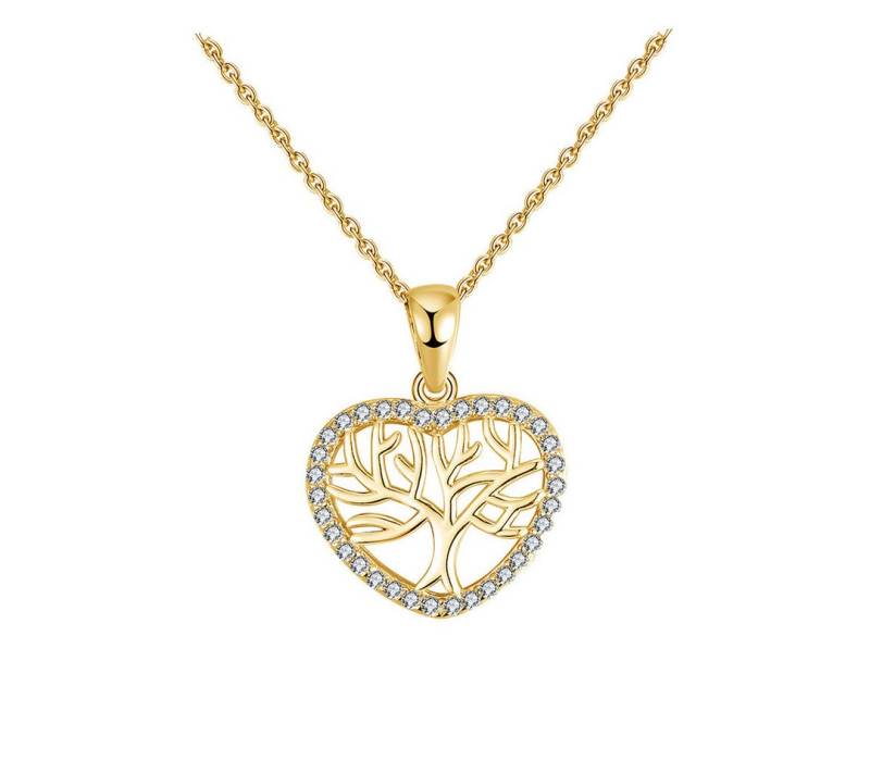 Suzan Gold Kette mit Anhänger Heartroots – Lebensbaum Kette aus 925er Silber von Suzan Gold