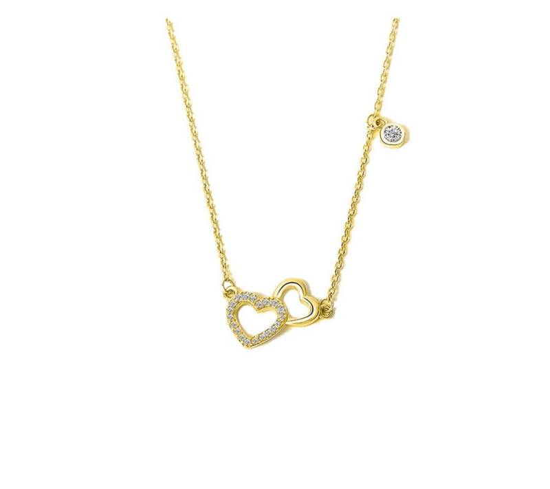 Suzan Gold Kette mit Anhänger Heartspark – Herzkette aus 925 Silber mit Zirkonia von Suzan Gold