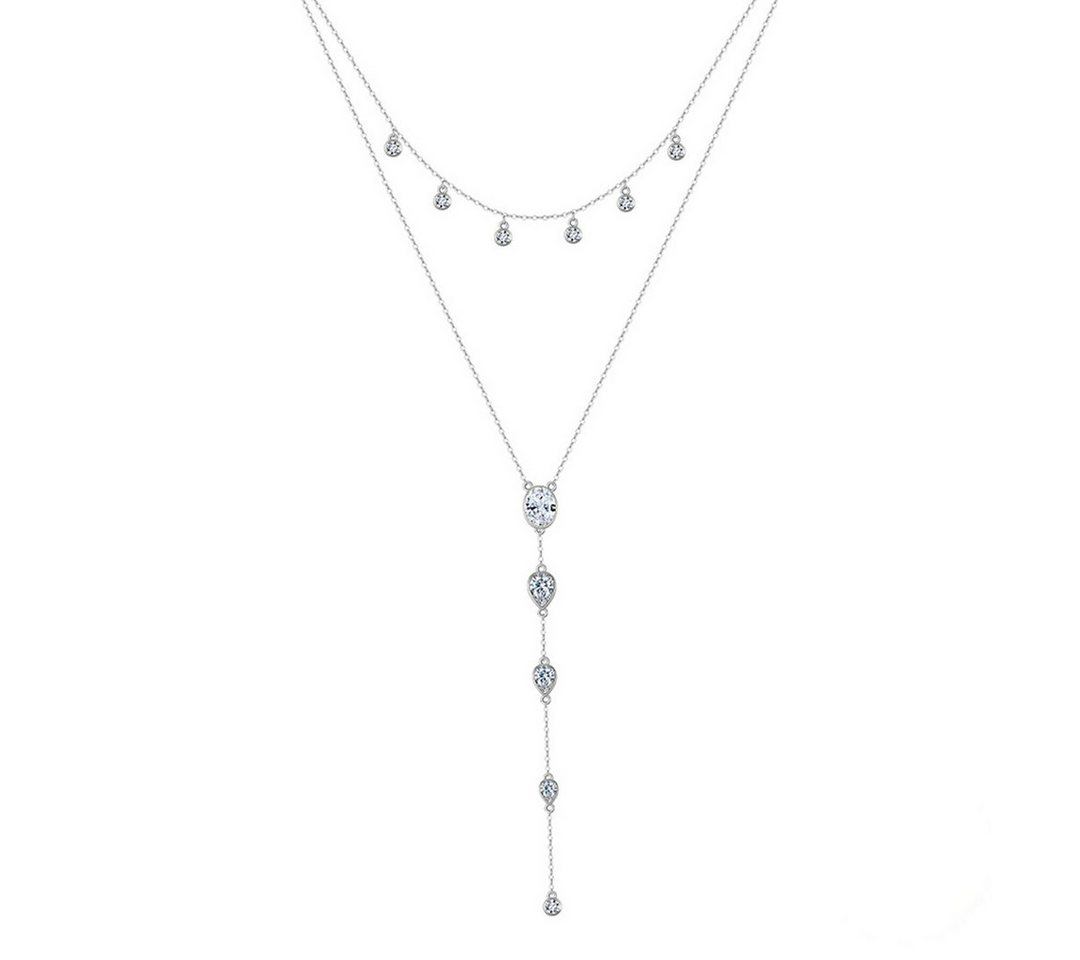 Suzan Gold Kette mit Anhänger Tearielle – Y-Kette aus 925 Silber mit Tropfenanhänger & Zirkonia von Suzan Gold