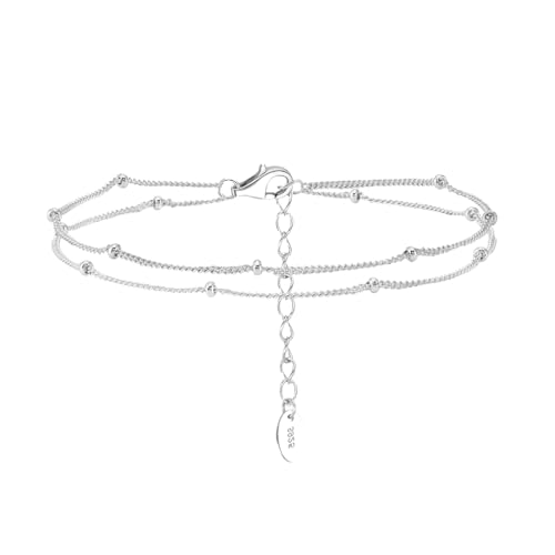 Suzan Gold® 2-reihiges Damen Armband aus 925 Silber mit feinen Kugelelementen | Stilvoller Schmuck Minora aus echtem Silber – wasserfest, hypoallergen, nickelfrei & edel von Suzan Gold