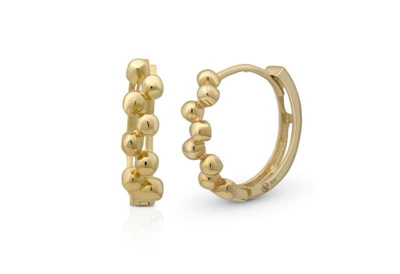 Suzan Gold Creolen-Set 375er Gold Huggies – Popcorn Creolen im Kugeldesign, aus Echtgold, Gelbgold 375 von Suzan Gold