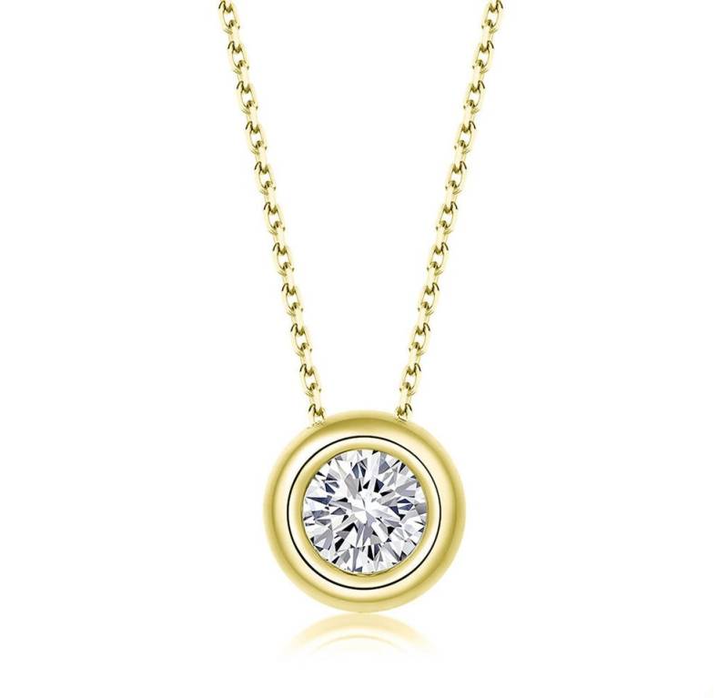 Suzan Gold Kette mit Anhänger Aurevra – Zarte Halskette aus 925 Silber mit brillantgeschliffenem von Suzan Gold