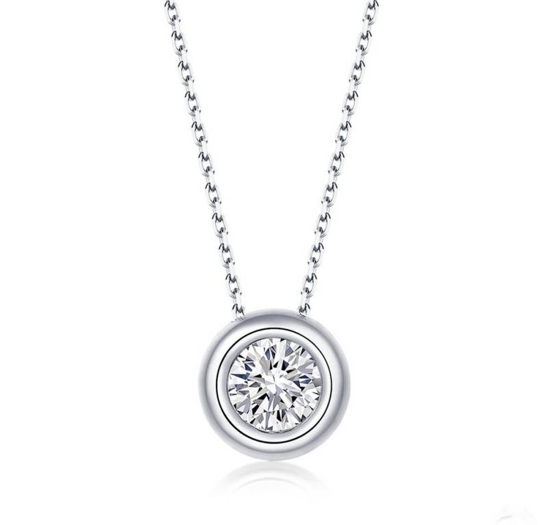 Suzan Gold Kette mit Anhänger Aurevra – Zarte Halskette aus 925 Silber mit brillantgeschliffenem von Suzan Gold