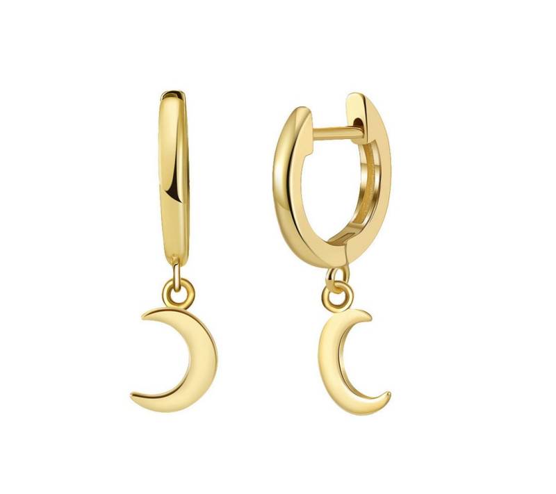 Suzan Gold Paar Creolen Moonlite – Huggie-Creolen aus 925 Silber mit Mond-Anhänger von Suzan Gold