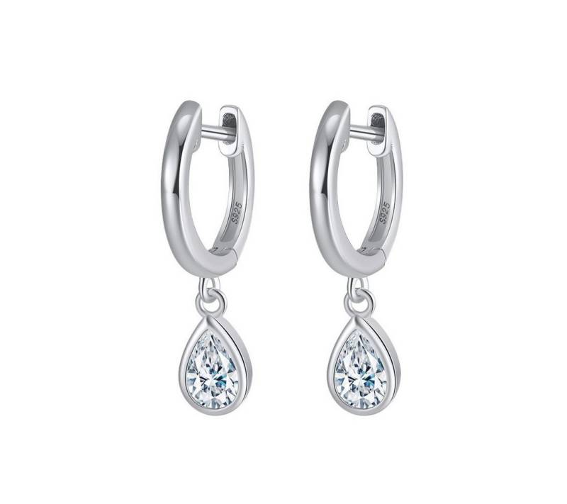 Suzan Gold Paar Creolen Rainlight – Elegante Creolen mit Tropfenanhänger aus 925er Silber von Suzan Gold