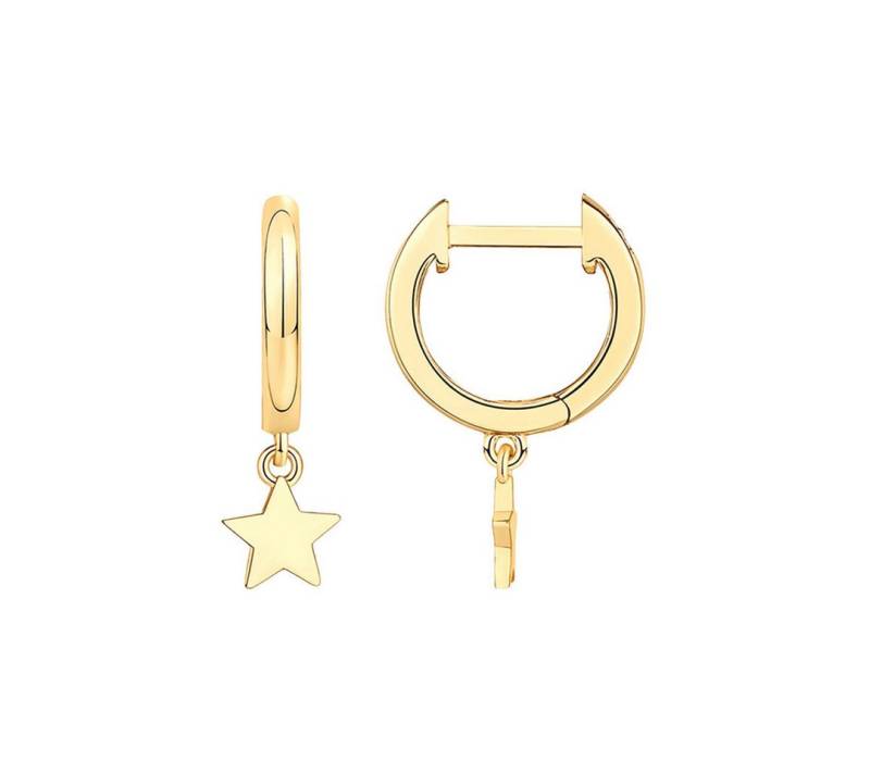 Suzan Gold Paar Creolen Starlight – Vergoldete Huggie-Creolen mit Stern-Anhänger aus 925 von Suzan Gold