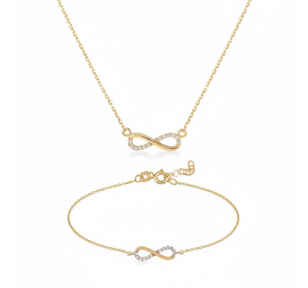 Suzan Gold Schmuckset Eterna Loop – 375 Gold Kette & Armband mit Infinity-Symbol von Suzan Gold