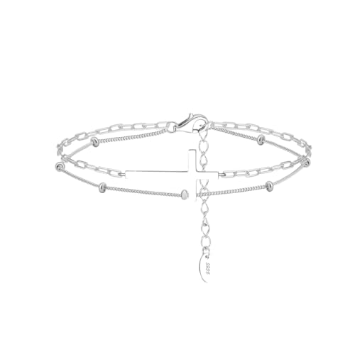 Suzan Gold Solvira – 925 Silber Armband mit Kreuz & Doppelketten-Design Suzan Gold Solvira – 925 Silber Armband mit Kreuz & Doppelketten-Design von Suzan Gold