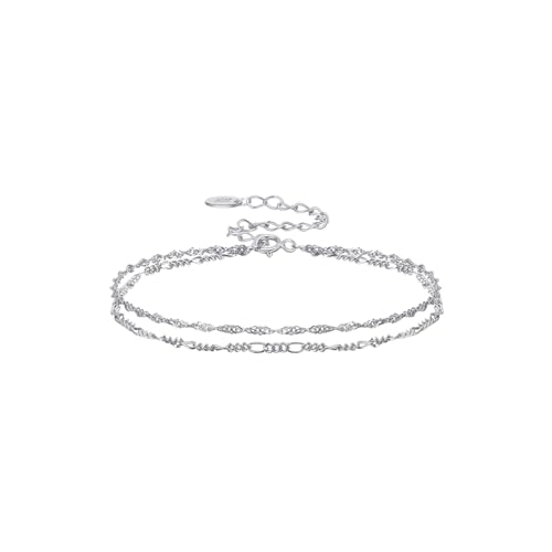 Suzan Gold® 925 Silber Armband für Damen im zweireihigen Design | Filigraner & glänzender Silberschmuck TwistGlow – nickelfrei, wasserfest & elegant im Alltag | Wunderschönes Geschenk für Frauen von Suzan Gold