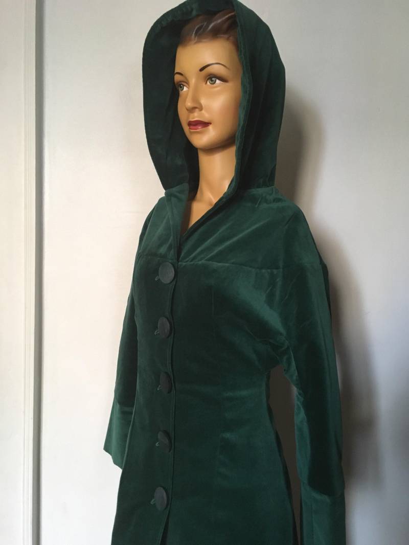 50's Repro Grüne Samt Winterjacke Gr Xs, Vlv von SuzanneBackhaus