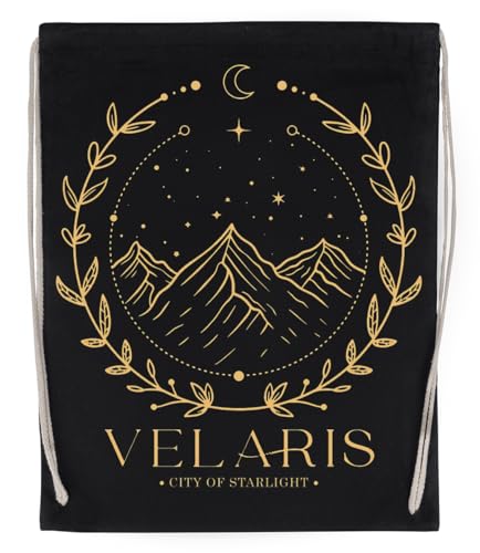 Acotar Velaris City Of Starlight Schwarzer Wiederverwendbarer Sportsack Aus Baumwolle von Suzetee