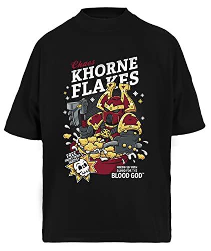 Chaos Khorne Flakes Schwarzes Oversize-T-Shirt Baggy Unisex-T-Shirt von Suzetee