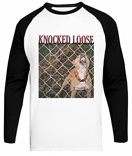 Knocked Loose Pop Culture Weißes Baseball-T-Stück Schwarz-Hülsen-Unisex-T - Shirt von Suzetee