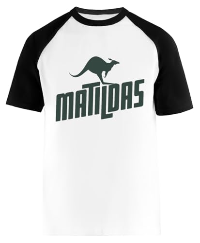 Matildas and Kangaroo Weißes Kurzarm-T-Shirt Unisex-Baseball-T-Shirt von Suzetee