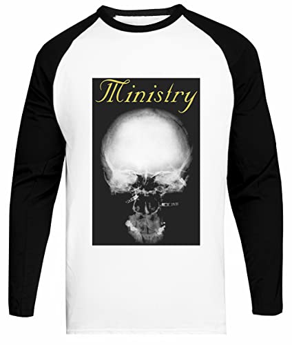 Ministry Weißes Baseball-T-Stück Schwarz-Hülsen-Unisex-T - Shirt von Suzetee