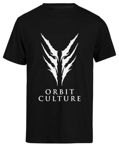 Orbit Culture Schwarzes Kurzarm-T-Shirt Herren T-Shirt von Suzetee