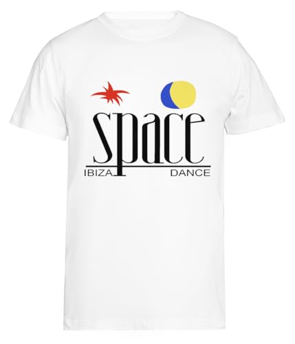 Space Ibiza Dance Model Weißes Kurzarm-T-Shirt Herren T-Shirt von Suzetee