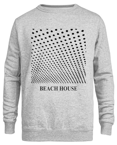 Suzetee Beach House Bloom Grauer Unisex-Pullover Mit Rundhalsausschnitt von Suzetee