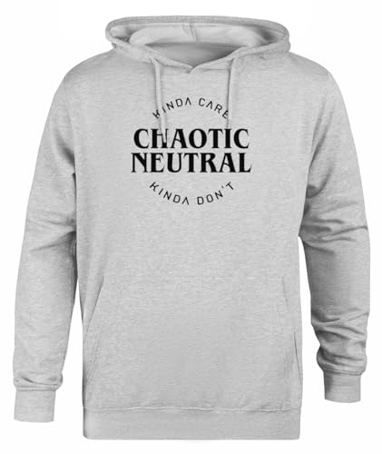 Suzetee Chaotic Neutral Alignment Kinda Care Grauer Unisex-Hoodie-Pullover Mit Kapuze von Suzetee