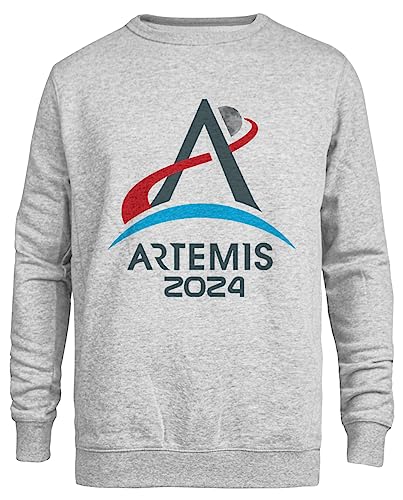 Suzetee NASA Artemis Destination Moon 2024 Grauer Unisex-Pullover Mit Rundhalsausschnitt von Suzetee