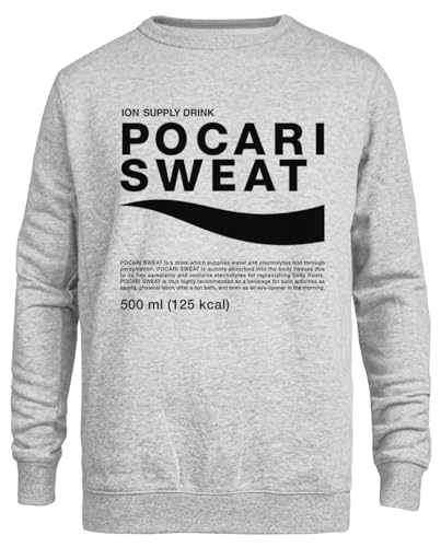Suzetee Pocari Sweat Grauer Unisex-Pullover Mit Rundhalsausschnitt von Suzetee