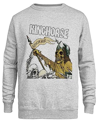 Suzetee Pushead Kinghorse Grauer Unisex-Pullover Mit Rundhalsausschnitt von Suzetee