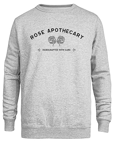 Suzetee Rose-Apothecary Grauer Unisex-Pullover Mit Rundhalsausschnitt von Suzetee