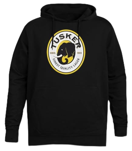 Suzetee Tusker Beer Schwarzer Unisex-Hoodie-Kapuzenpullover von Suzetee