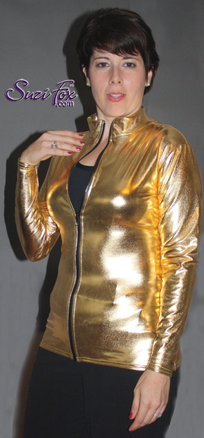 Jacke Aus Metallic Foil Beschichtet Spandex Von Suzi Fox von SuziFox