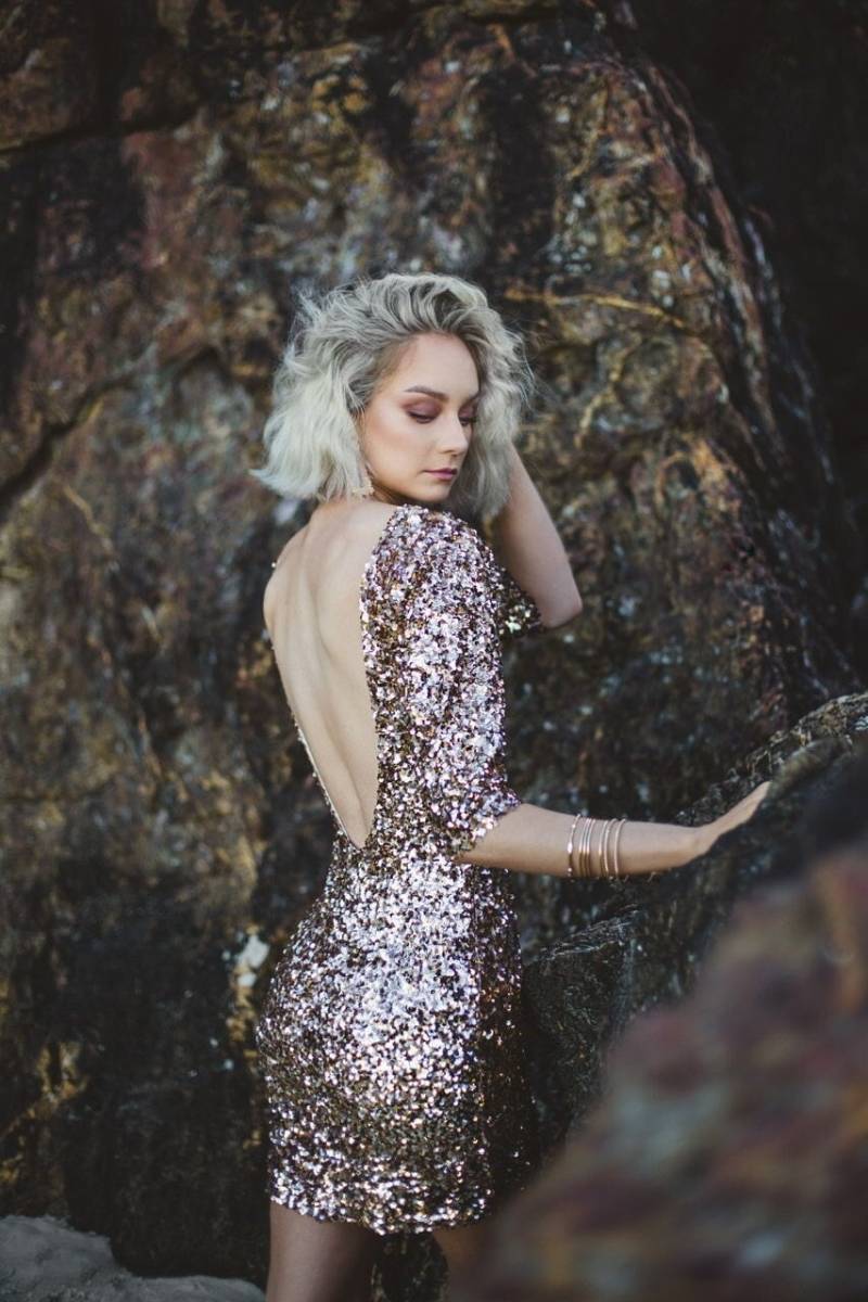 Rückenfreies Gold Kleider Bronze Rose Pailletten Lange Ärmel 3/4 + Viewmyshopfor Silber Hosen Tüll Oben Boho Weiß Hochzeit Kimono Robe von SuziRoseDesigns