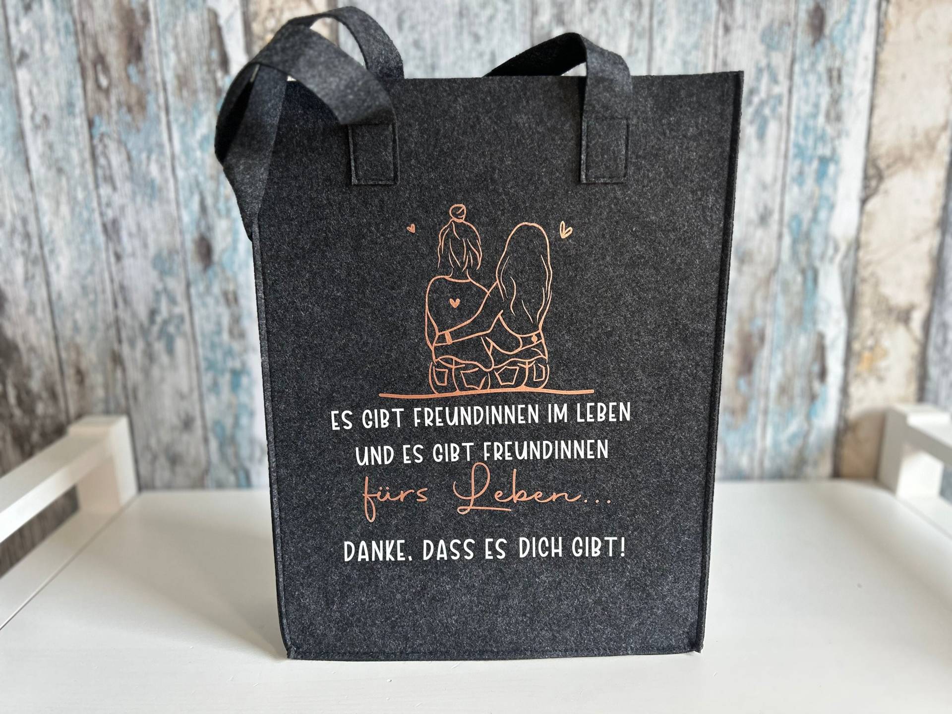 Filzasche Shopper "Beste Freundin" 3 Farben Personalisiert Für Die Bff Filzasche Shopper "Beste Freundin" 3 Farben Personalisiert Für Die Bff von SuzisHandmadeDesign