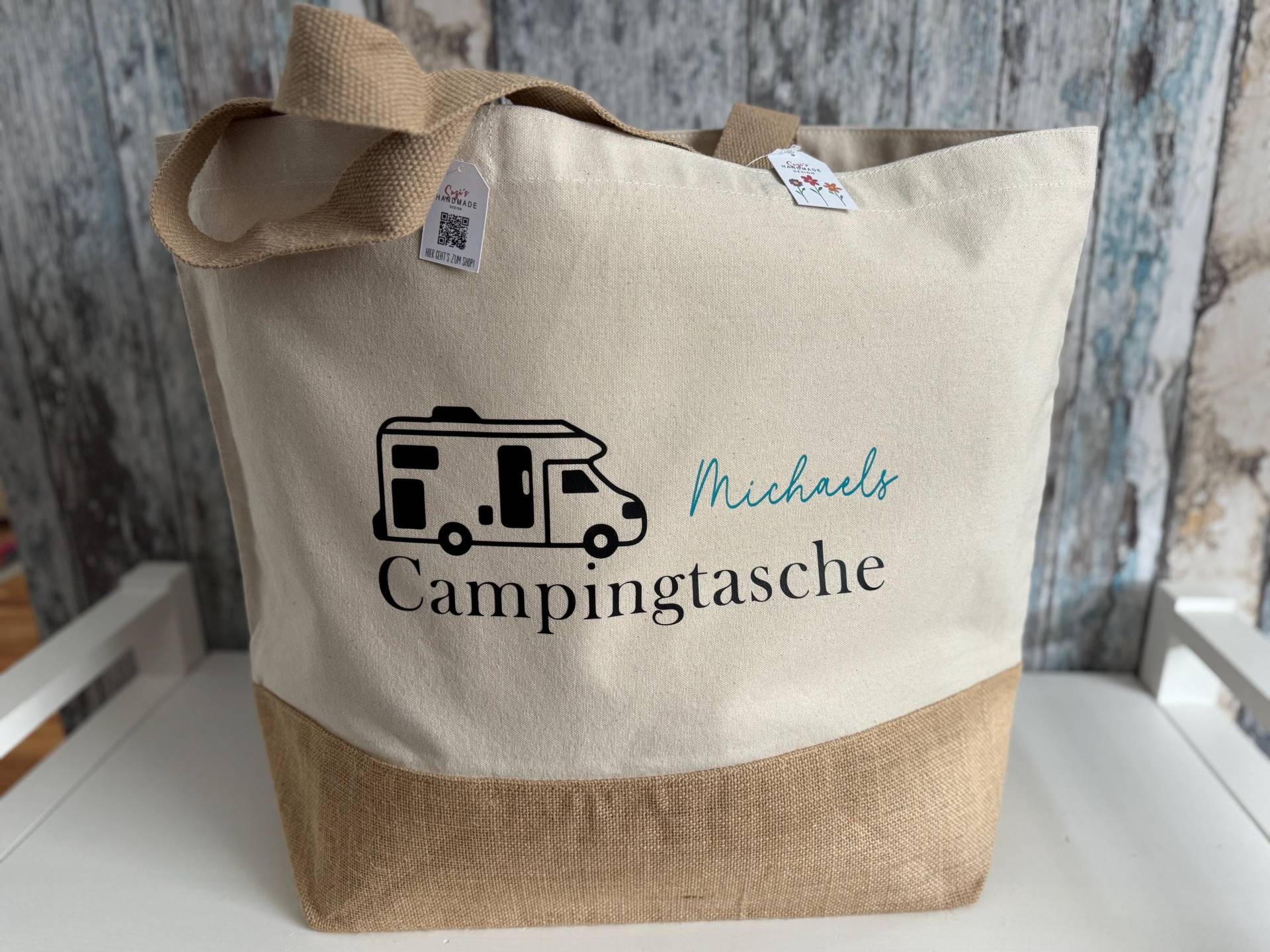 Jutetasche „Wohnmobil" - Personalisiertes Geschenk Für Camper Versch. Größen Tasche Den Campingplatz Personalisierte von SuzisHandmadeDesign
